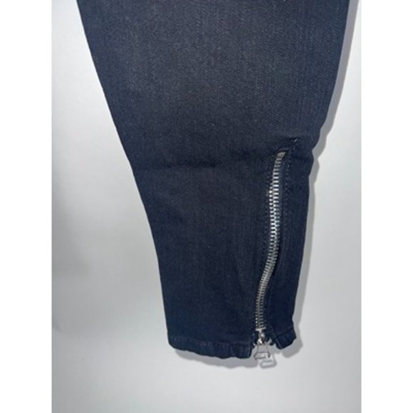 Joe's Jeans Black Elastic Waist Pull On Flat Front Ankle Zip Legging Size L - Picture 2 of 8